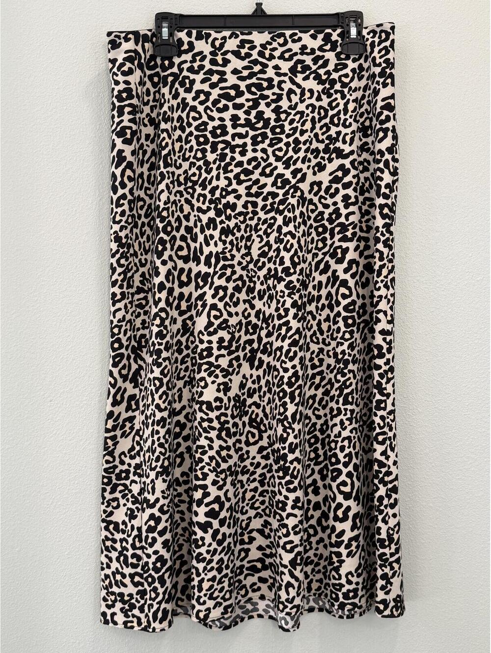 LOFT Cheetah Print Midi Flare Skirt - Women's Large NWOT
